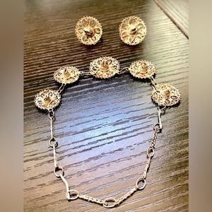 Vintage Antique Silver Mexican Sombrero Set